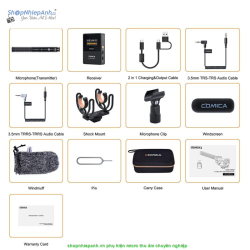 thumbnail Micro thu âm không dây Comica CVM-VM30 2.4G Super Cardioid Condenser Wireless Shotgun Microphone - 6