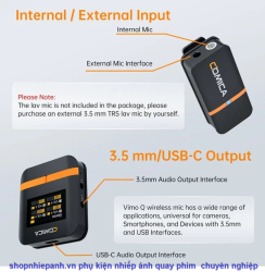 thumbnail Micro thu âm không dây Comica VIMO Q (4 TX 1 RX) màu trắng - 4