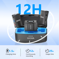 thumbnail Micro Thu Âm Không Dây BOYAMIC có chức năng recorder Dành Cho Điện Thoại, Máy Ảnh - 1