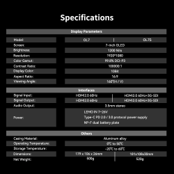 thumbnail Monitor Desview OL7 OLED 3D LUT 1200nits 4K 60HZ HDMI - 13