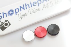 thumbnail Nút trang trí shutter button Fingerprint style metal màu đen