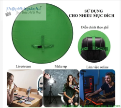 thumbnail Phông xanh lá tách nền 140cm tròn gấp gọn - 0