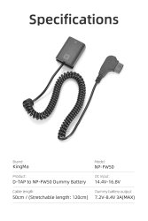 thumbnail pin ảo D-TAP NP-FW50 Kingma Dummy Battery for Sony A6xxx A5xxx A7II A7SII A7RII A7 - 3