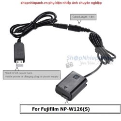 thumbnail Pin ảo Dummy Fujifilm NP-W126S nguồn USB - 1