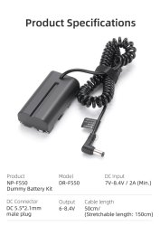 thumbnail Pin ảo Kingma DR-F550 nguồn cắm điện 220v (F570 F770 F970) - 1