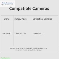 thumbnail Pin ảo Kingma Dummy battery for Panasonic BLF19 BLK22 nguồn cắm điện 220v - 6