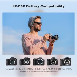 thumbnail Pin K&F concept LP-E6P 2520mah sạc trực tiếp type C fast charging for Canon E6 E6NH   EOS R6III R5II R6II C50 R6V R6 R7 5D 5DS R 6D 7D 60D 70D 80D 90D - 1