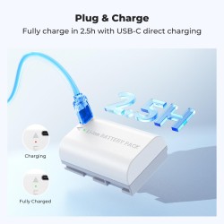 thumbnail Pin K&F concept LP-E6P 2520mah sạc trực tiếp type C fast charging for Canon E6 E6NH   EOS R6III R5II R6II C50 R6V R6 R7 5D 5DS R 6D 7D 60D 70D 80D 90D - 2