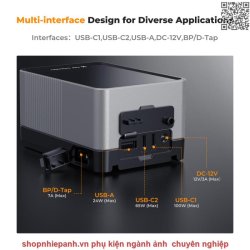 thumbnail Pin K&F concept mini V Mount 99Wh 6700mAh 14.8V 100W 6 cổng kết nối Dtap DC USB type C LCD thông minh(KF28.0024V1) - 2