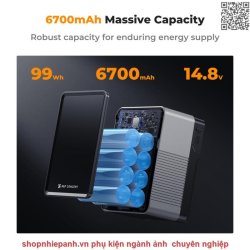 thumbnail Pin K&F concept mini V Mount 99Wh 6700mAh 14.8V 100W 6 cổng kết nối Dtap DC USB type C LCD thông minh(KF28.0024V1) - 1