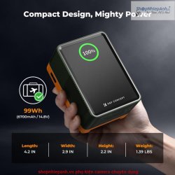 thumbnail Pin K&F concept mini V Mount 99Wh 6700mAh 14.8V 100W 6 cổng kết nối Dtap DC USB type C LCD thông minh(KF28.0024V2) - 5