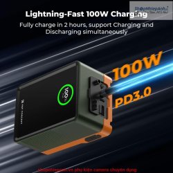 thumbnail Pin K&F concept mini V Mount 99Wh 6700mAh 14.8V 100W 6 cổng kết nối Dtap DC USB type C LCD thông minh(KF28.0024V2) - 0