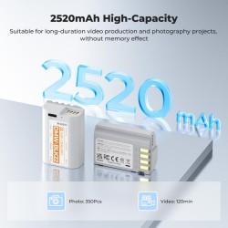 thumbnail Pin K&F concept Panasonic DMW-BLK22 2520mah sạc trực tiếp type C for BLK22 BLF19 lumix S5 S5ii S5k S1ii G9 G9ii S9 GH5ii GH6 GH7 GH5 GH5S GH4 GH3 - 4
