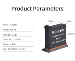 thumbnail Pin Kingm BM-AB1 for osmo action - 1