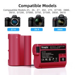 thumbnail Pin Kingma EN-EL15C 2600mah for Nikon EN-EL15 Z5 Z6 Z6II Z7 Z7II D7100 D200 D800 D810 D7000 D750 D7500 D600 D610 - 1