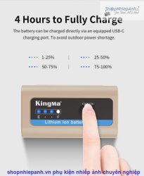 thumbnail Pin Kingma NP-F970 7800mah cổng sạc type C trực tiếp (hỗ trợ sạc nhanh PD Quick charge) - 8