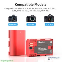 thumbnail Pin Kingma LP-E6NH 2400mah for Canon LP-E6 E6N E6NH canon EOS R6 R5 R 5DIV 5DIII 5DII 90D 80D 70D 60D - 1