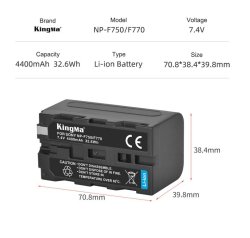thumbnail Pin Kingma NP-F750 F770 4400mah cho đèn led - 0