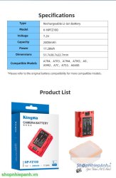 thumbnail Pin Kingma NP-FZ100 2400mah for sony FZ100 A9 A9ii A7iii A7Riii A7Siii A7IV A7V a6600 a6700 - 8