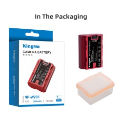 thumbnail Pin Kingma NP-W235 2600mah for Fujifilm X-T4, X-T5, X-H2, X-H2S, X-S20, GFX 50S II, GFX 100S - 4