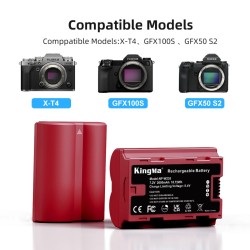 thumbnail Pin Kingma NP-W235 2600mah for Fujifilm X-T4, X-T5, X-H2, X-H2S, X-S20, GFX 50S II, GFX 100S - 1