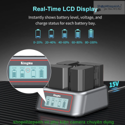 thumbnail Sạc Kingma 4-Bay fast charger for Canon LP-E6 E6N E6NH E6P - 6