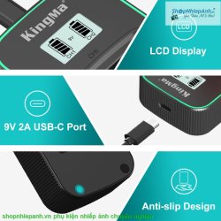 thumbnail Sạc Kingma 9V 2A PD3.0 BM058Q quick charger for canon LP-E6 E6N E6NH - 7