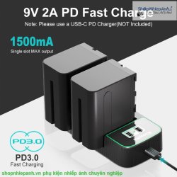 thumbnail Sạc Kingma 9V 2A PD3.0 BM058Q quick charger for sony F970 F770 F750 F570 F550 - 2