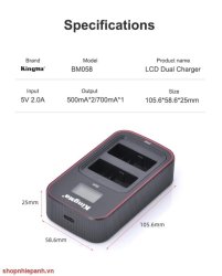 thumbnail Sạc Kingma BM058-BLJ31 for Panasonic DMW-BLJ31 S1 S1H S1R - 4