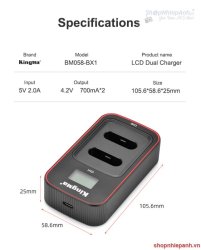 thumbnail Sạc Kingma BM058-BX1 for Sony NP-BX1 ZV1 - 3