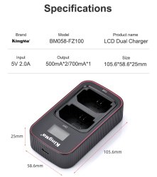 thumbnail Sạc Kingma BM058 LCD for Sony FZ100 - 1