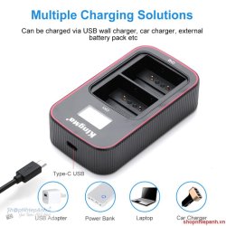 thumbnail Sạc Pin LCD ver3 Kingma NP-T125 for fujifilm GFX50S, GFX50R, GFX100 - 0