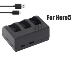 thumbnail Sạc triple charger for gopro 5 6 7 (sạc 3 pin) - 0
