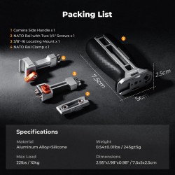 thumbnail Side handle K&F concept 2 ngàm Nato và 3/8 Arri (kf31.235) - 5