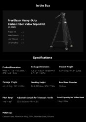 thumbnail SmallRig FreeBlazer Heavy-Duty Carbon Fiber Tripod Kit 3989 - 7