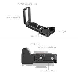 thumbnail Smallrig L-Shaped Mount Plate with AirTag Slot for Sony A7 V / A7R V / A7 IV / A7S III / A1 / A7R IV 6034 - 3