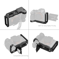 thumbnail Smallrig L-Shaped Mount Plate with AirTag Slot for Sony A7 V / A7R V / A7 IV / A7S III / A1 / A7R IV 6034 - 1