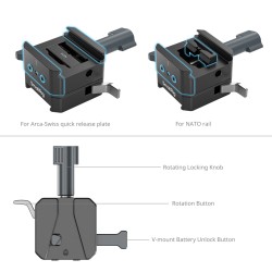 thumbnail SmallRig V-Mount Battery Mount Plate Kit for Arca-Swiss Plate / NATO Rail 5690 - 0