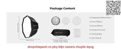 thumbnail Softbox 8 cạnh K&F concept 90cm Grid thao tác nhanh - 9