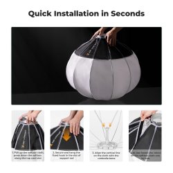 thumbnail Softbox cầu chinaball K&F 65cm Collapsible Lantern (ngàm bowens kim loại) - 0