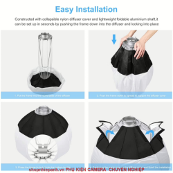 thumbnail Softbox chinaball cầu 65cm ngàm kim loại - 2