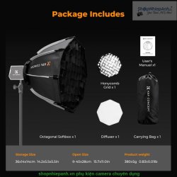 thumbnail Softbox K&F concept 40cm mini bowens for led PL-60B PL-100 series - 5