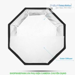 thumbnail Softbox thao tác nhanh octa 8 cạnh 65cm kèm grid tổ ong ngàm bowens kim loại - 0