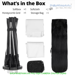 thumbnail Softbox thao tác nhanh octa 8 cạnh 65cm kèm grid tổ ong ngàm bowens kim loại - 4