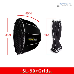 thumbnail Softbox Triopo SL-90 parabolic có lưới tổ ong grid 90cm thao tác nhanh