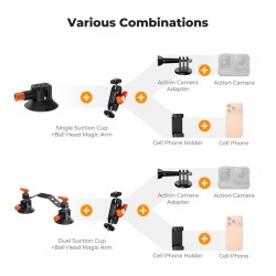 thumbnail Suction Cup Mount Set for Camera K&F concept MS-44 KF31.135S1 - 2