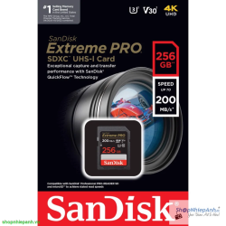 thumbnail Thẻ Nhớ SDXC 256GB SanDisk Extreme Pro Class 10 U3 V30 200mbs - 0