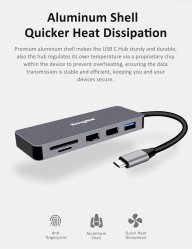 thumbnail Thiết bị đa năng 7in1 OTG type C đọc thẻ/truyền dữ liệu/HDMI capture card KingMa BMU012 7in1 - 2