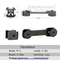 thumbnail Triple Cold Shoe Mounts Plate Ulanzi PT-3 - 0