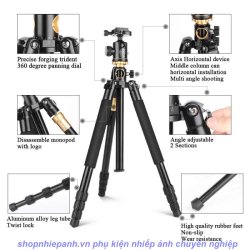 thumbnail Tripod Beike Q-999H (Chụp Máy Ngang top shot và Monopod Tháo Rời) - 3